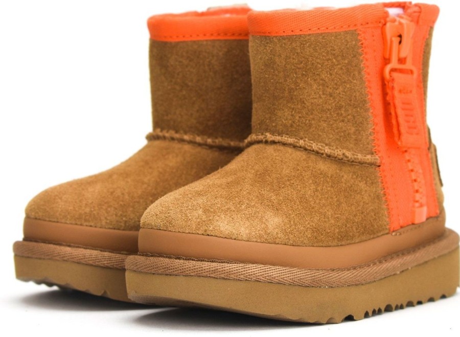 Kids UGG Laarzen | Ugg Mini Zipper Tape Logo Chesnut Beige