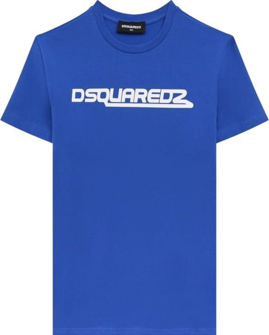 Kids Dsquared2 Overhemden | Dsquared2 Dsquared2 Junior Relax T-Shirt Blauw