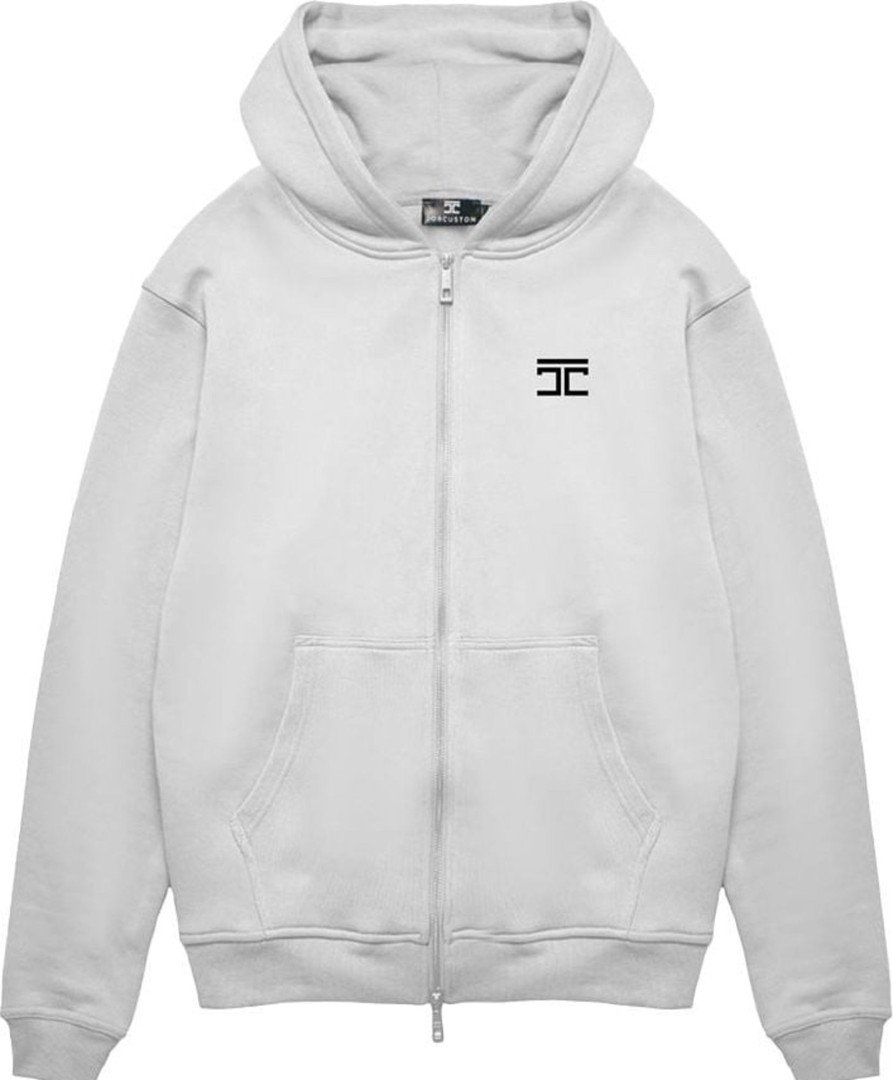 Heren JORCUSTOM | Jorcustom Icon Zipped Hoodie Lightgrey Grijs