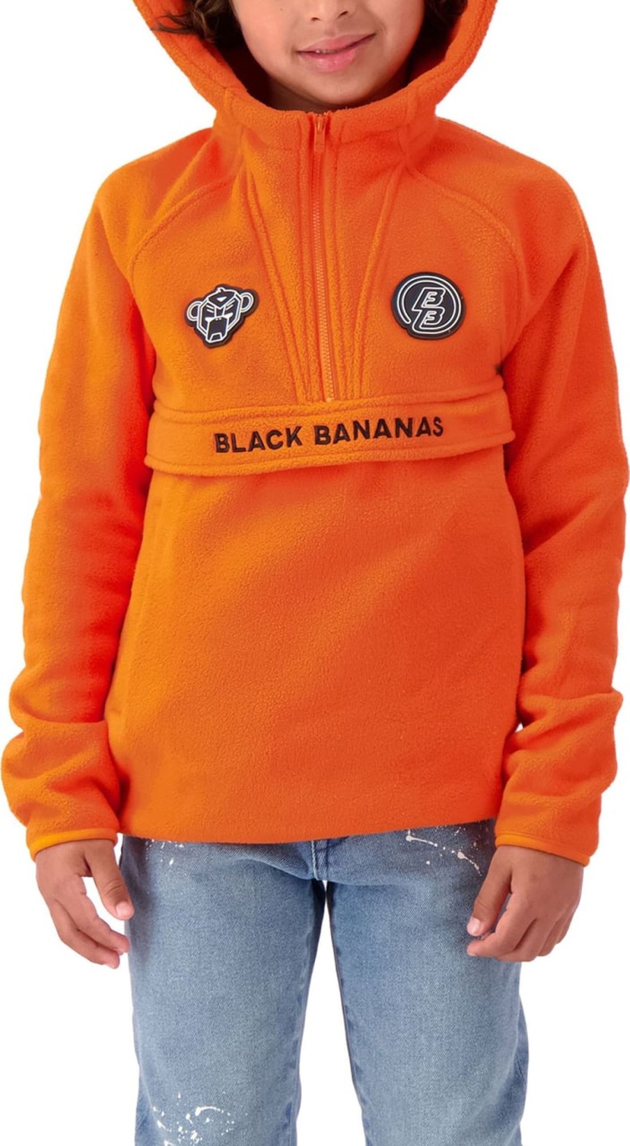 Kids Black Bananas Truien | Black Bananas Jr Anorak Fleece Hoody Oranje