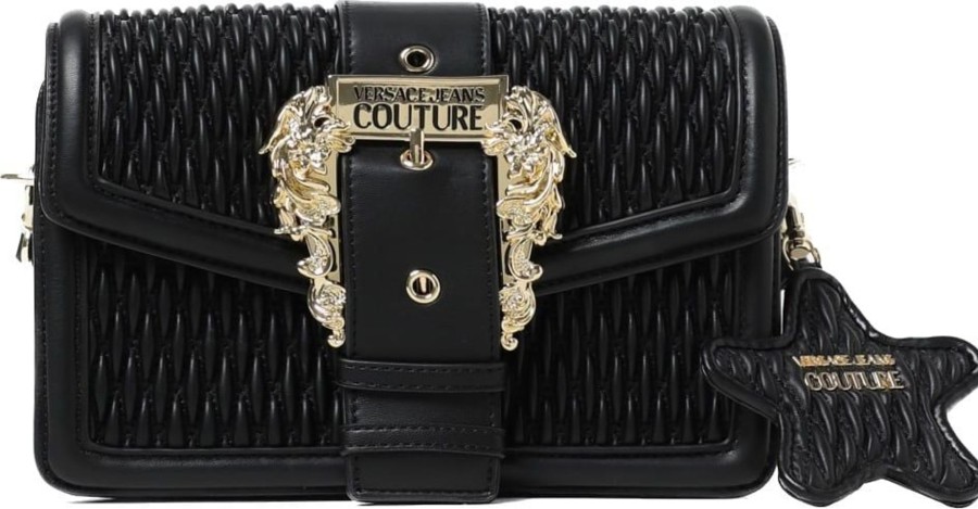 Dames Versace Jeans Couture | Versace Jeans Couture Range F Crunchy Quilted Bag Zwart