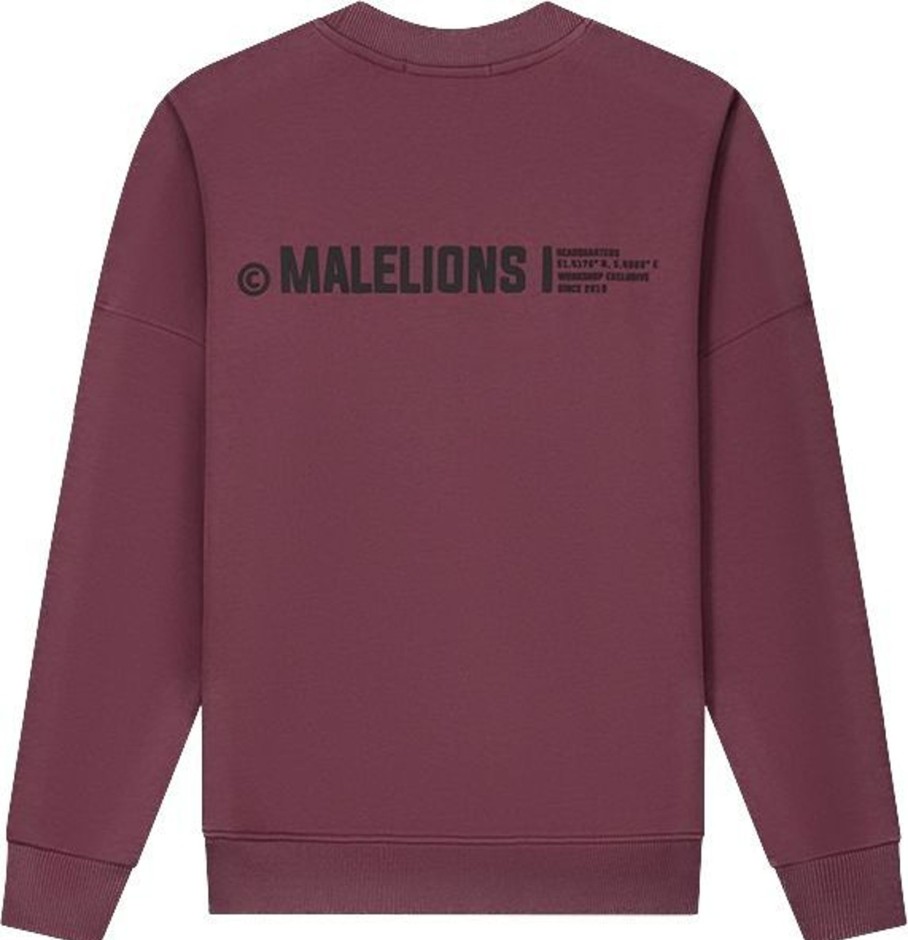 Dames Malelions | Malelions Women Studio Sweater - Burgundy Rood