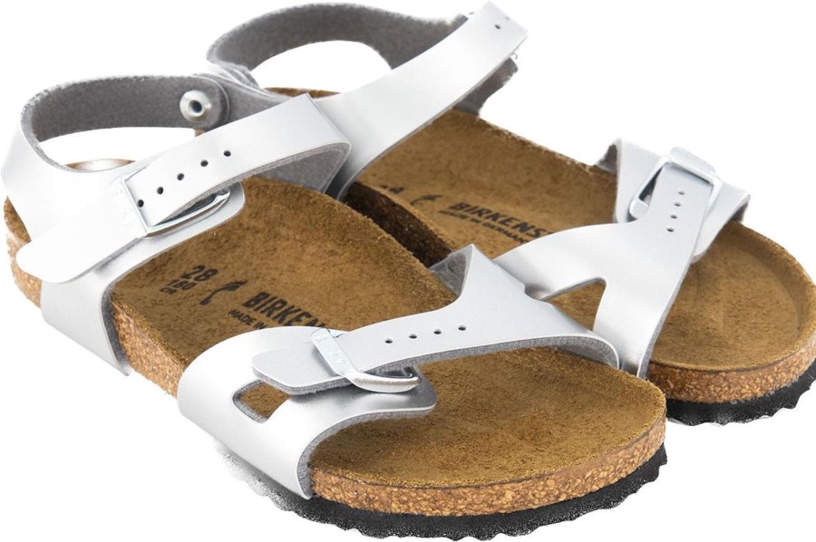 Kids Birkenstock Sandalen | Birkenstock Birkenstock Kinder Meisjes Sandalen Zilver Metallic