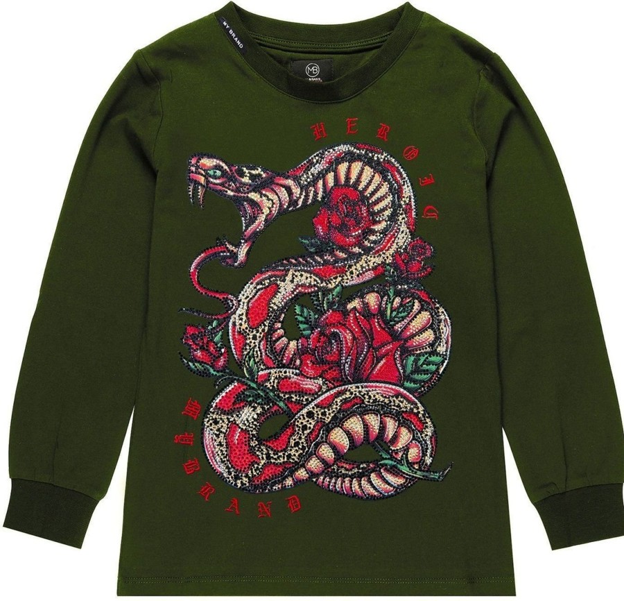 Kids My Brand T-Shirts | My Brand Snake Rose Longsleeve Groen