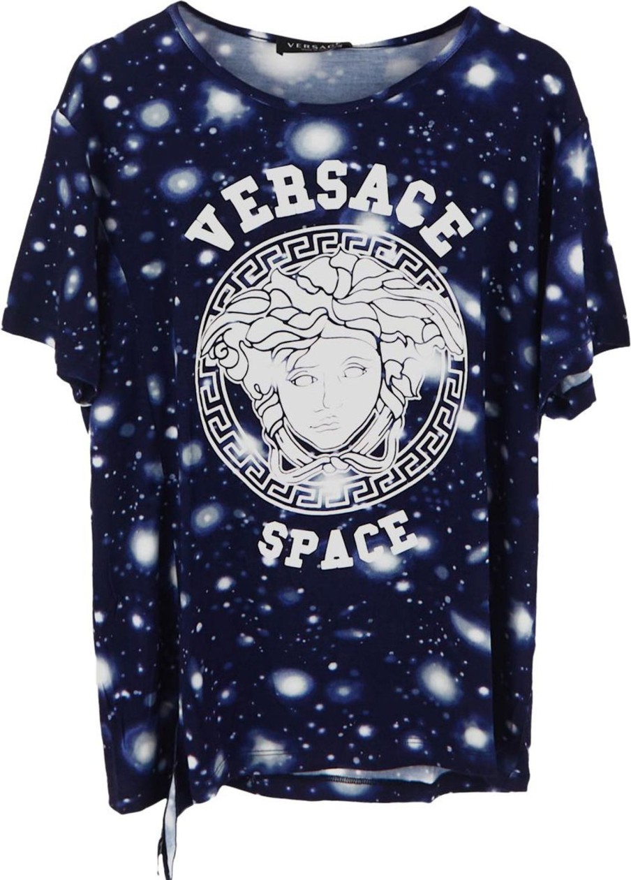 Kids Versace Tops | Versace Medusa Space Print T-Shirt Blauw