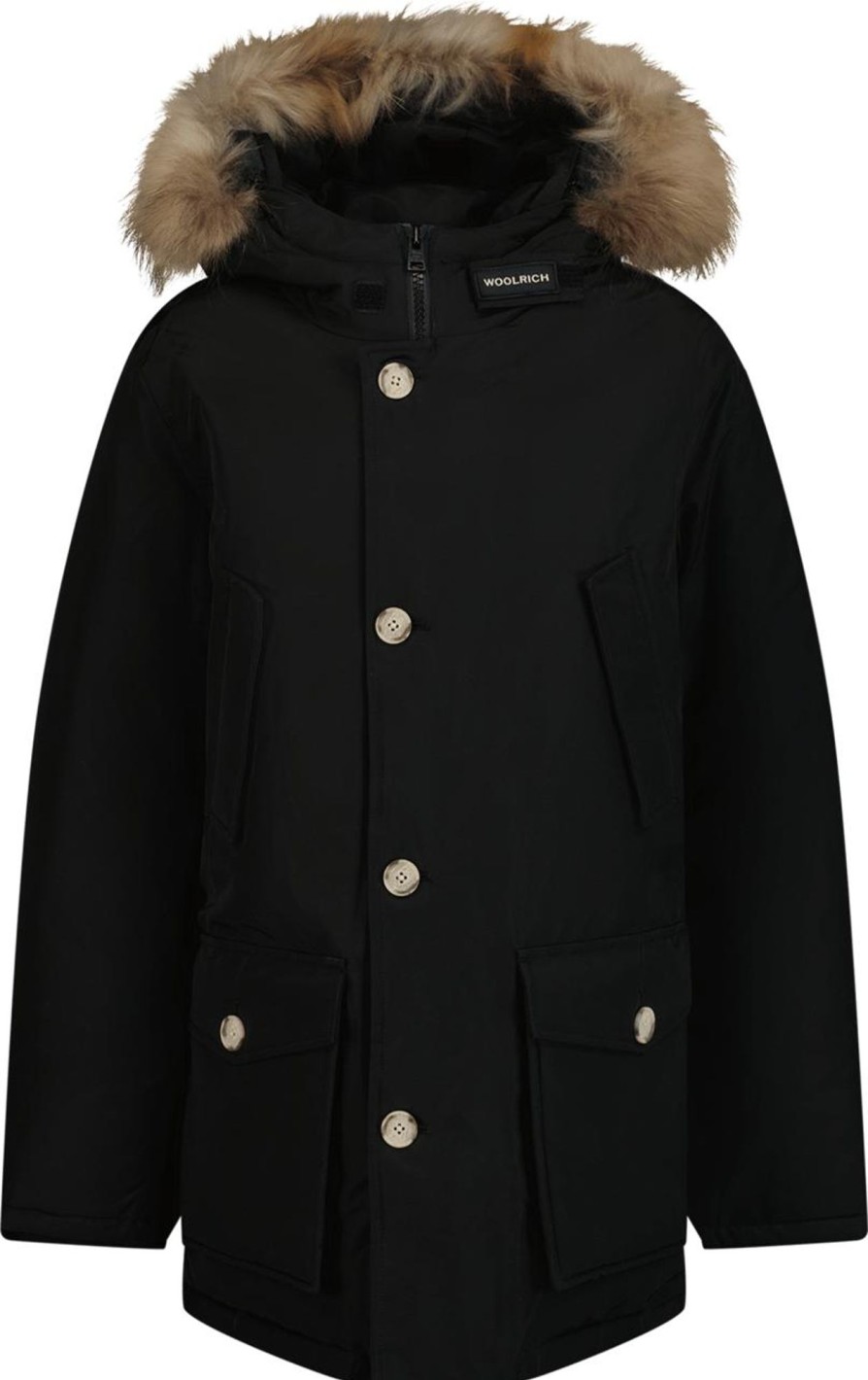 Kids Woolrich Jassen | Woolrich Woolrich Kinder Jongens Jas Zwart Zwart