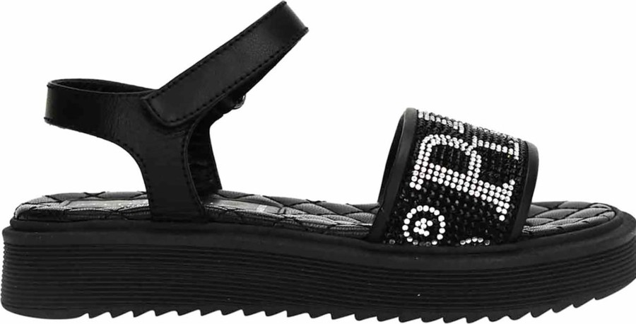 Kids Philipp Plein Sandalen | Philipp Plein Plein Strass Sandaal Zwart Zwart