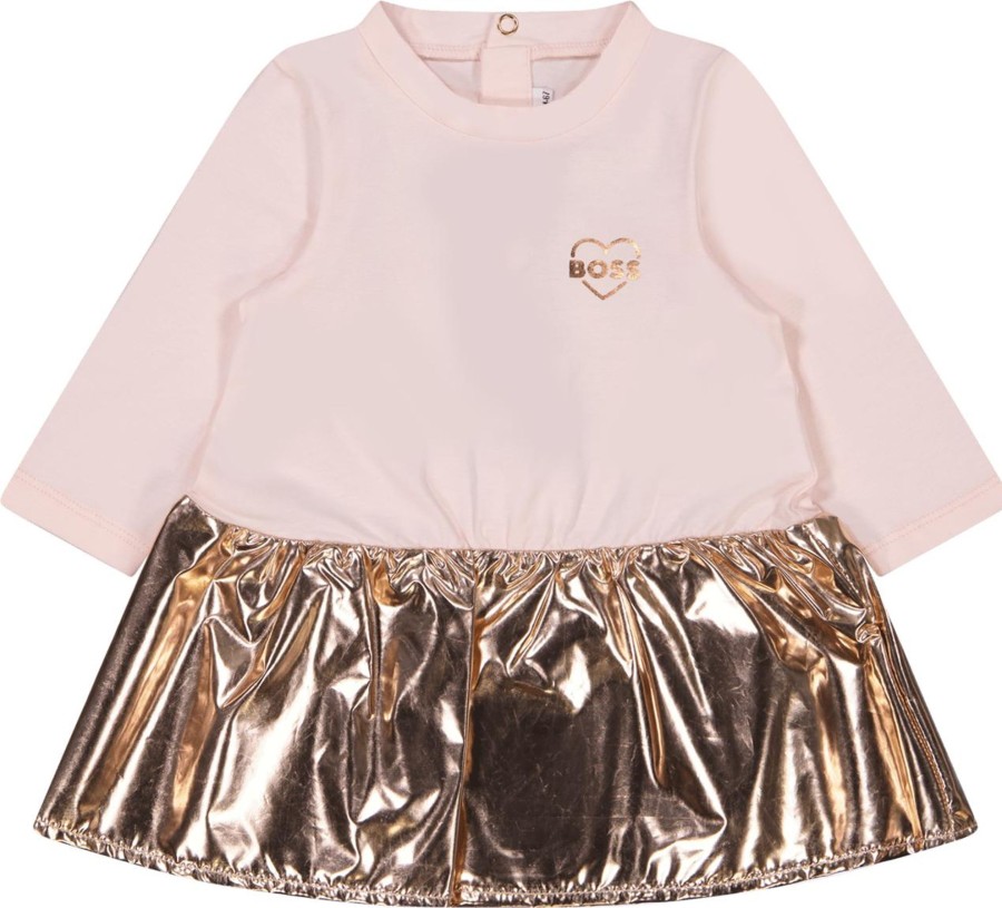 Kids Hugo Boss Jurken | Hugo Boss Boss Baby Meisjes Jurkje Licht Roze Roze