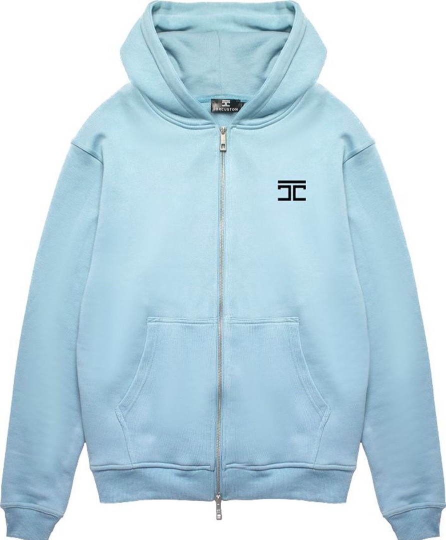 Heren JORCUSTOM | Jorcustom Vision Zipped Hoodie Blue Blauw