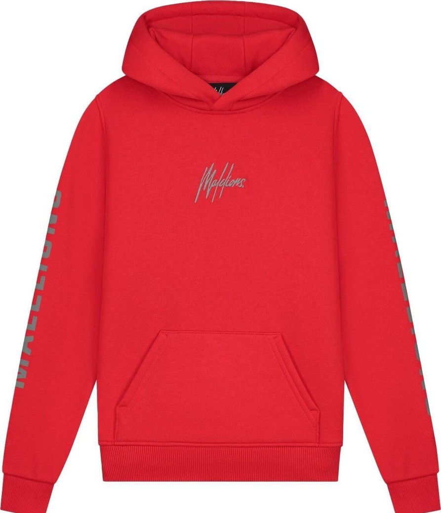 Kids Malelions Truien | Malelions Lective Hoodie - Red/Grey Rood