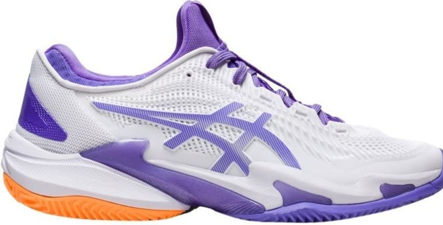 Dames Asics | Asics Court Ff 3 Clay Tennisschoenen Dames Wit/Paars Wit