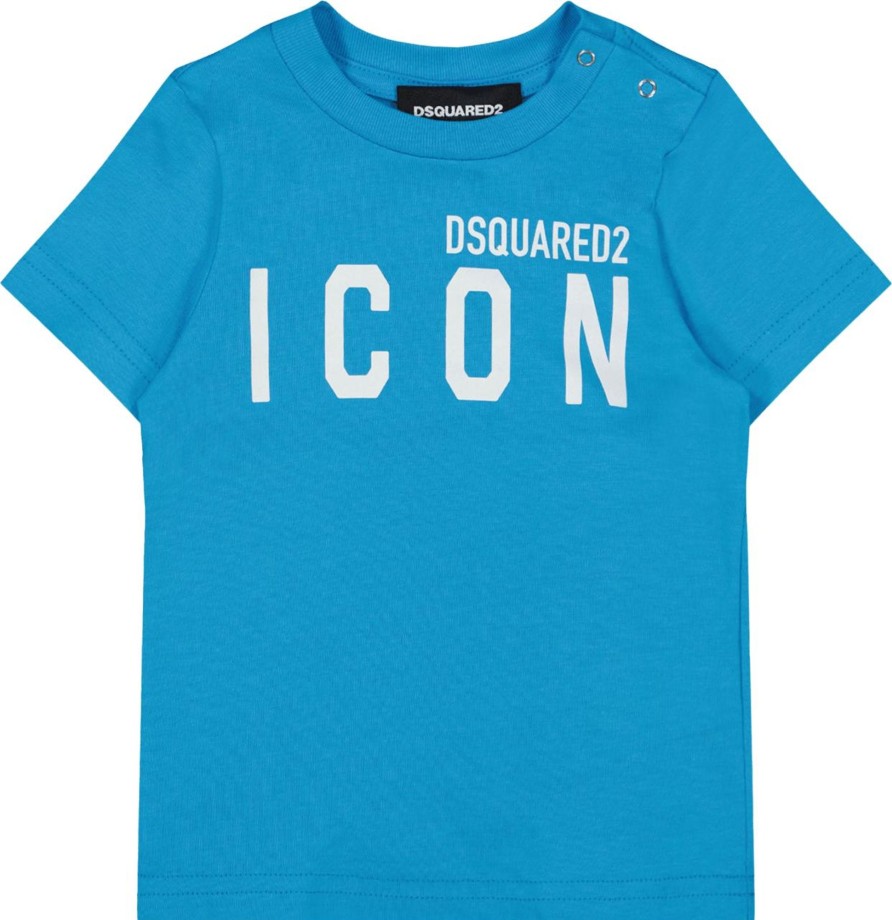 Kids Dsquared2 Shirts | Dsquared2 Dsquared2 Baby Meisjes T-Shirt Turquoise Blauw