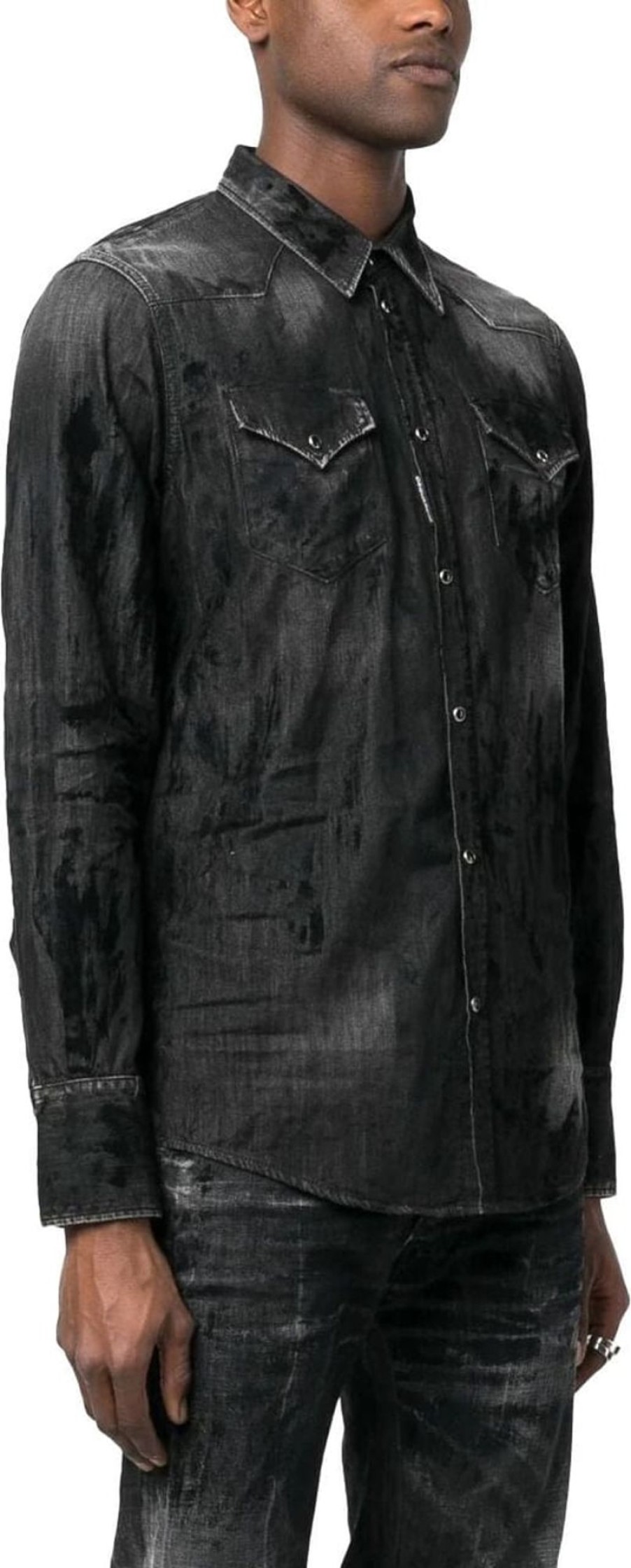 Heren Dsquared2 | Dsquared2 Classic Western Shirt Grijs