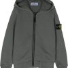 Kids Stone Island Truien | Stone Island Stone Island Sweater Zip Hood Diagonale Male Grijs