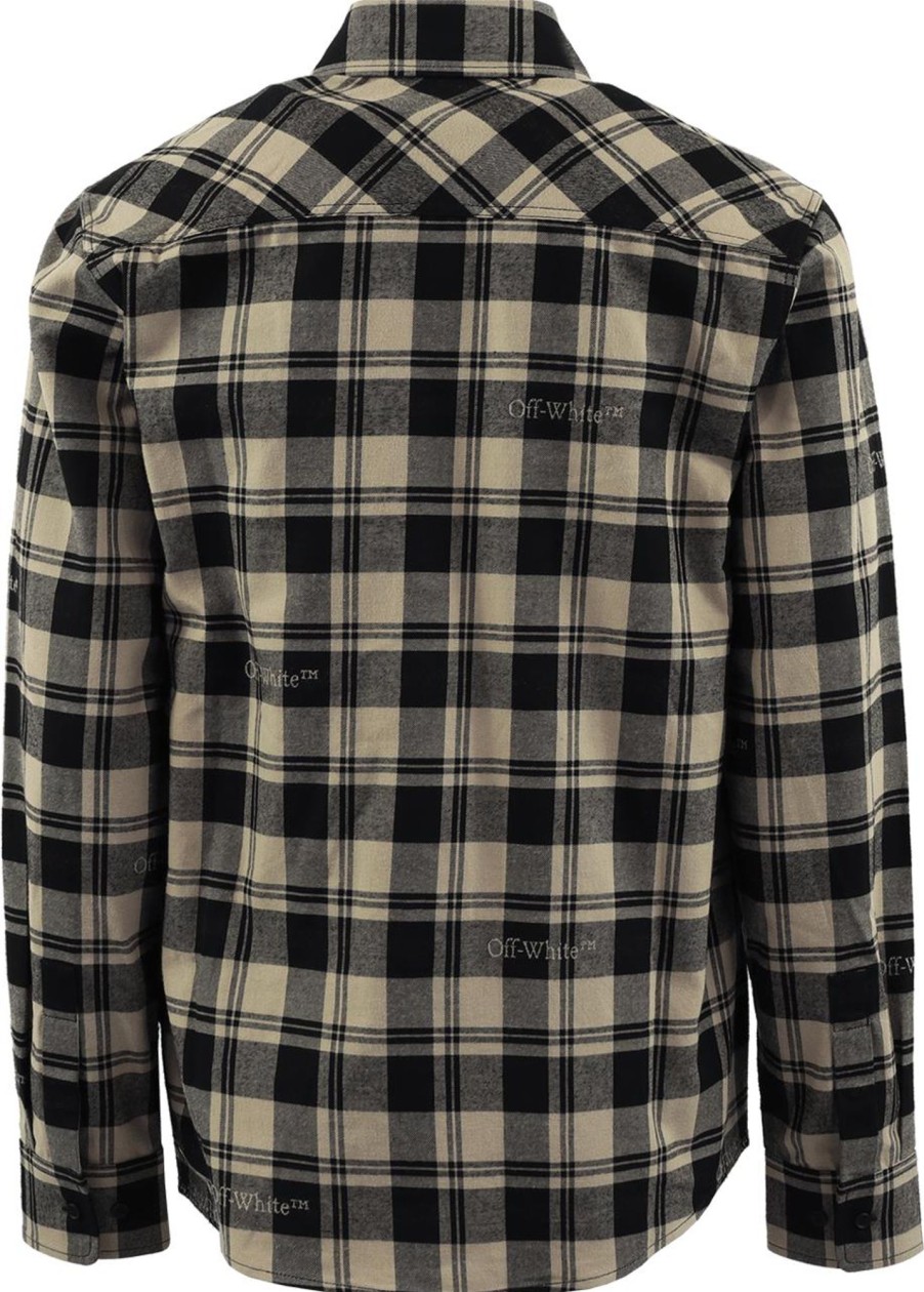 Heren OFF-WHITE | Off-White Check Flann Shirt Zwart