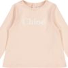 Kids Chloé Shirts | Chloe Chloe Baby Meisjes T-Shirt Off White Wit