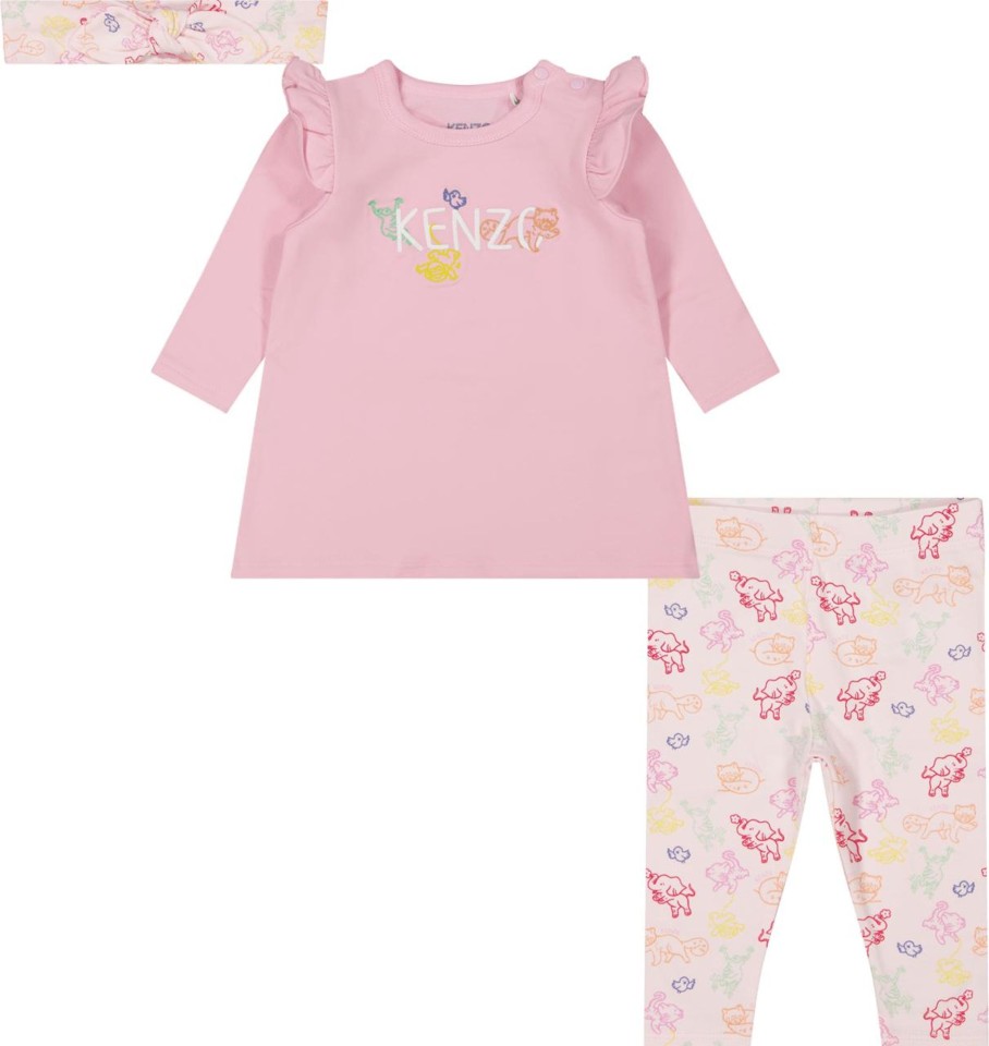 Kids Kenzo Badkleding | Kenzo Animal Print Gift Set Roze