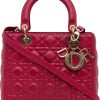 Dames Dior | Dior Medium Lambskin Cannage Lady Dior Rood