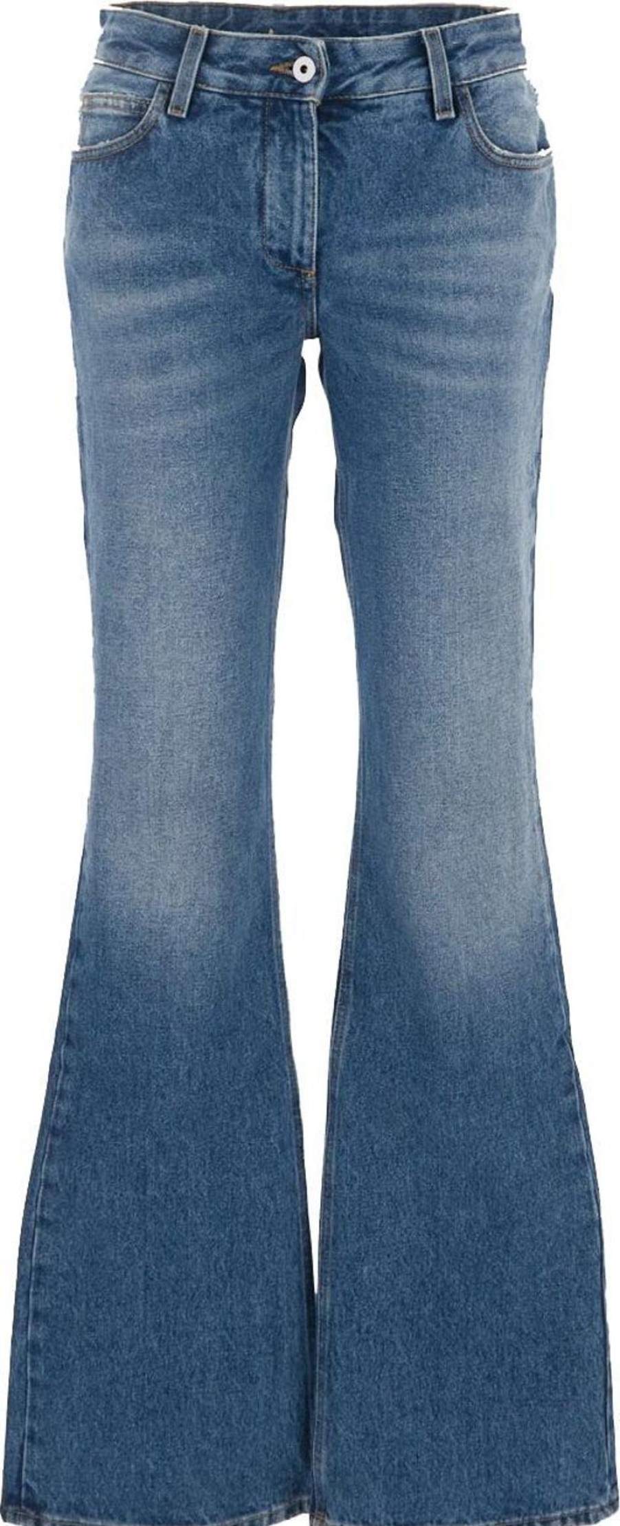 Dames OFF-WHITE | Off-White Silm Flared Jeans Blauw