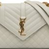 Dames Saint Laurent | Saint Laurent Medium Triquilt Monogram Envelope Bag Wit