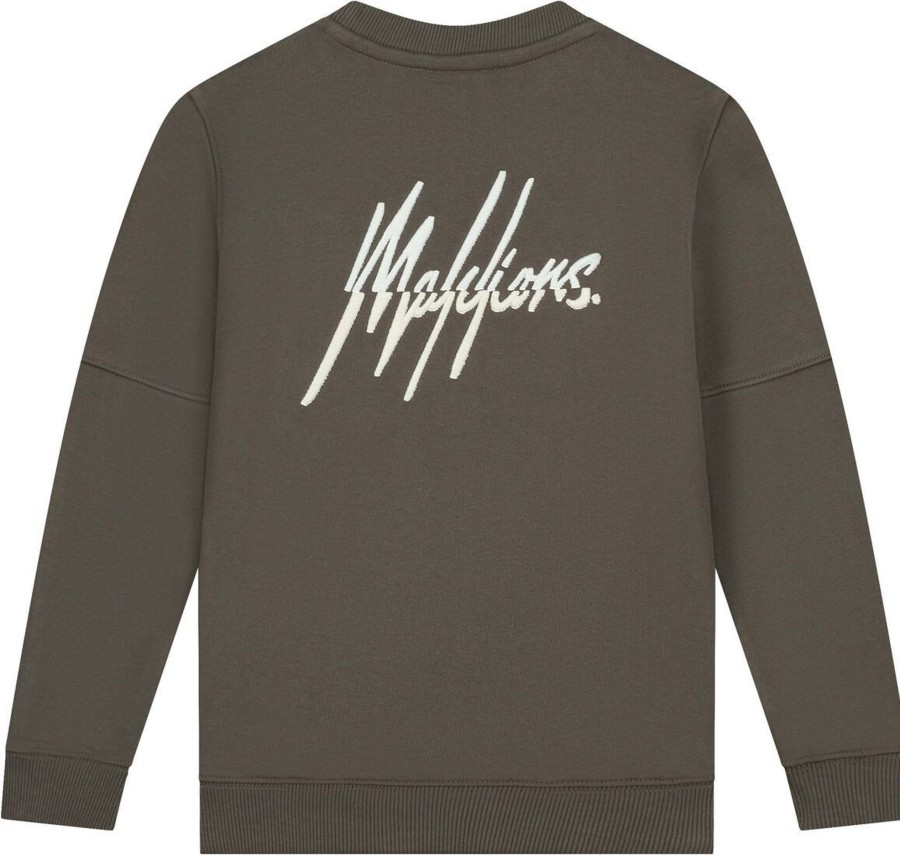 Kids Malelions Truien | Malelions Split Essentials Sweater - Brown/Be Bruin