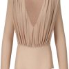 Heren Elisabetta Franchi | Elisabetta Franchi Nude Draped Bodysuit Beige Beige