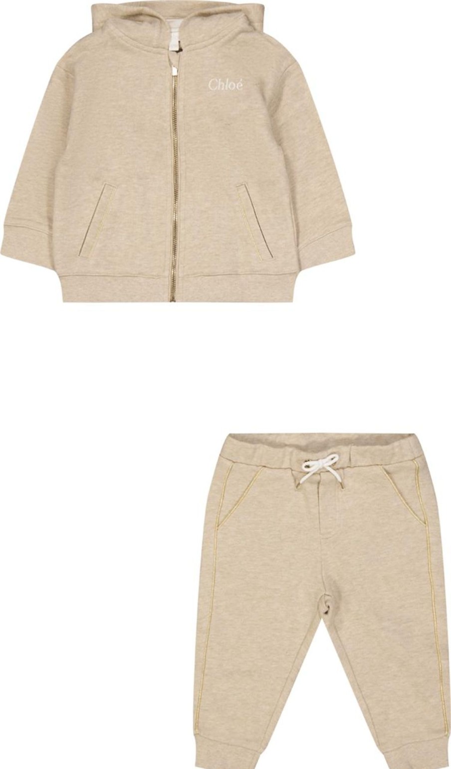 Kids Chloé Sets | Chloe Chloe Baby Meisjes Joggingpak Beige Beige