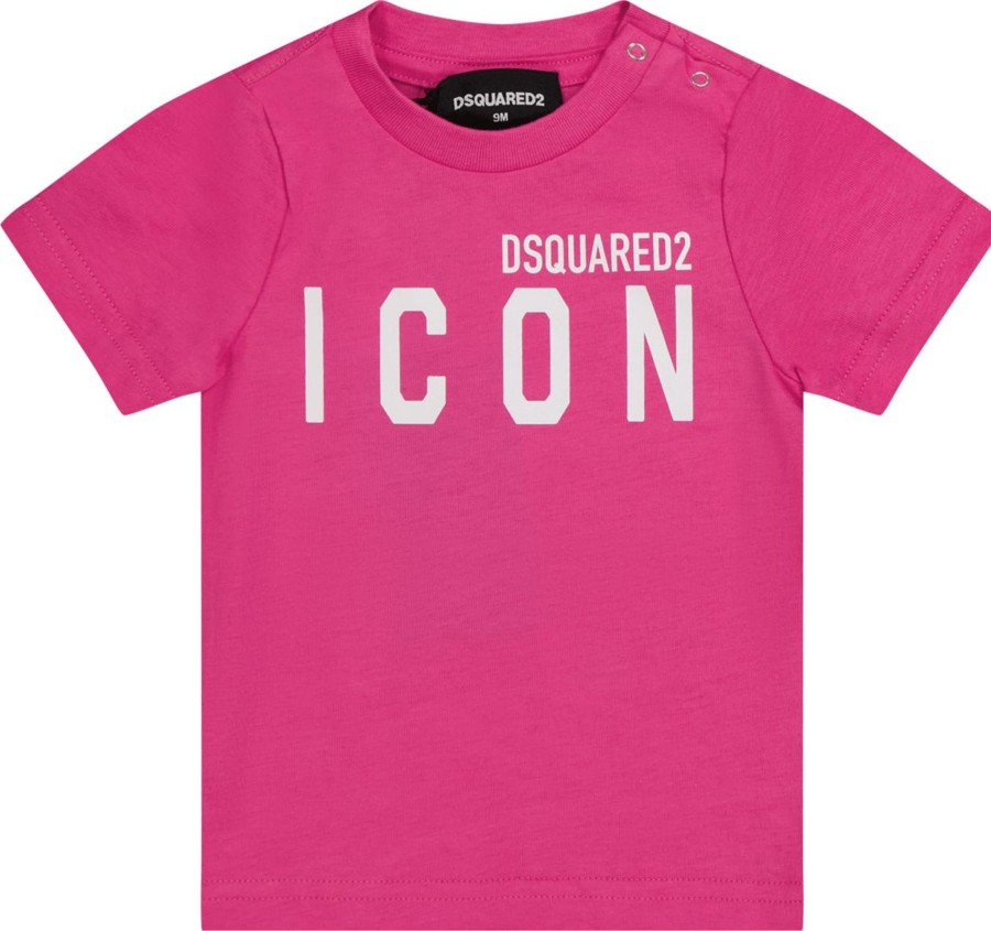 Kids Dsquared2 Shirts | Dsquared2 Dsquared2 Baby Meisjes T-Shirt Fuchsia Roze