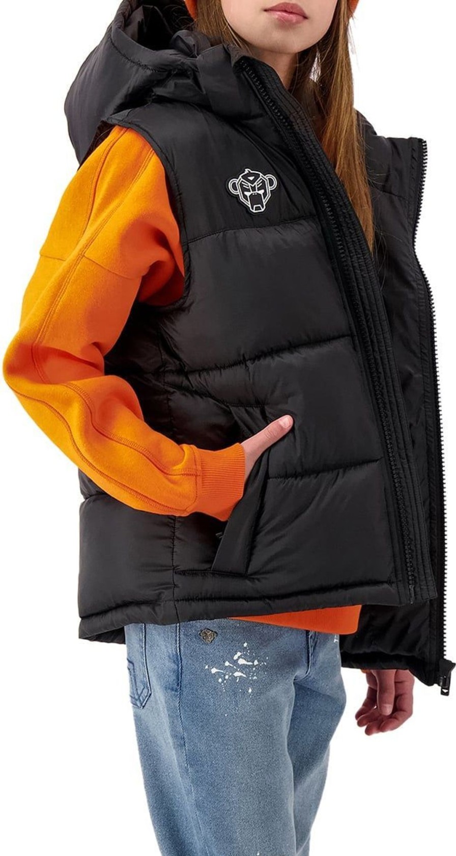 Kids Black Bananas Jassen | Black Bananas Jr Peek Bodywarmer Zwart