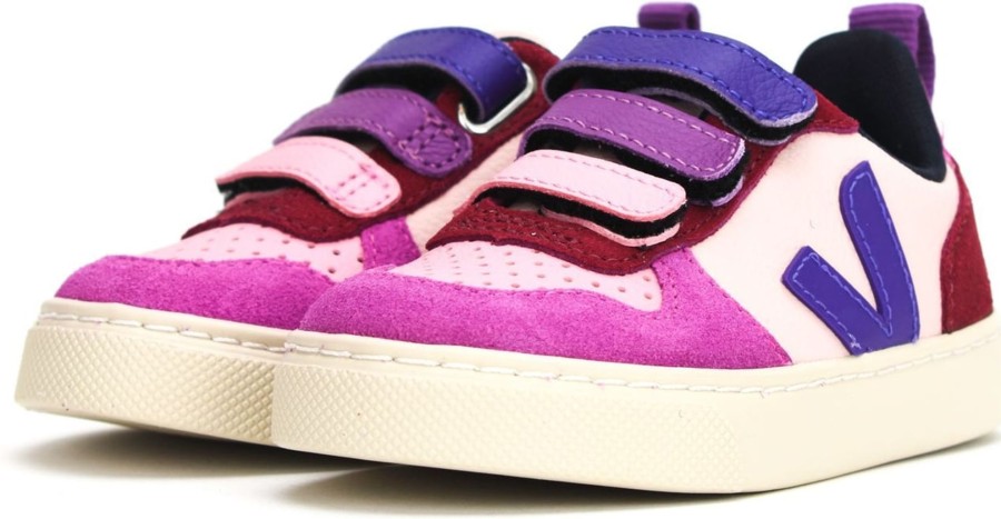 Kids Veja Sneakers | Veja V-10 Sneaker Pink-Purple Roze