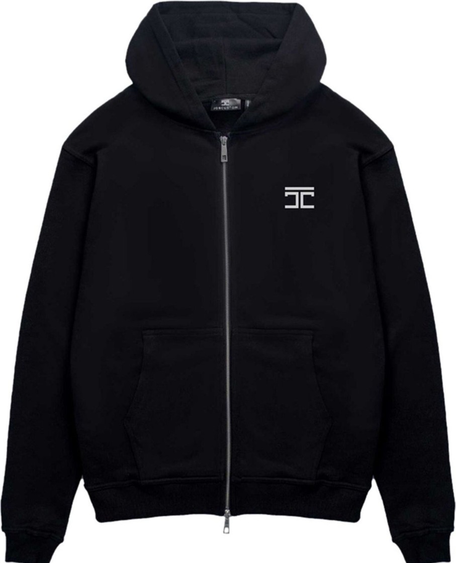 Heren JORCUSTOM | Jorcustom Icon Zipped Hoodie Black Zwart