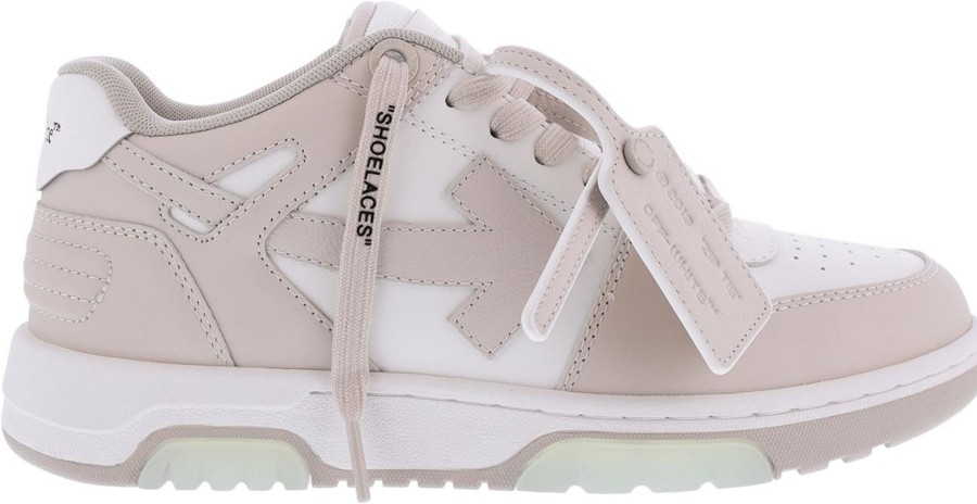 Dames OFF-WHITE | Off-White Out Of Office Calf Leather Wit