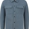 Heren Purewhite | Purewhite Wool Look Overshirt Blauw