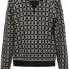 Dames Elisabetta Franchi | Elisabetta Franchi Sweat Maille Logo Noir E Zwart