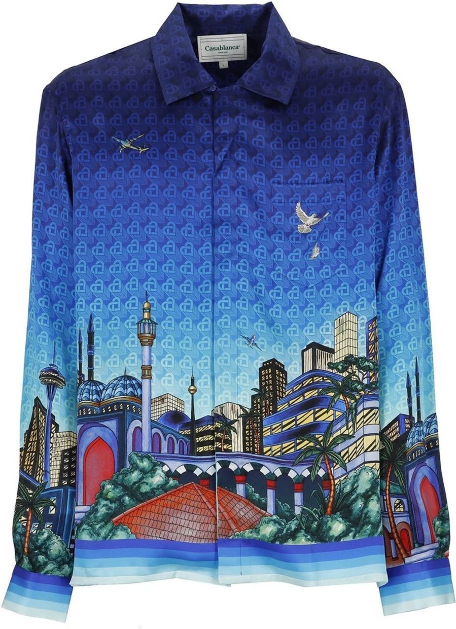 Heren Casablanca | Casablanca Shirts Blue Blauw