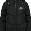 Kids Malelions Jassen | Malelions Junior Diagonal Brand Puffer Zwart