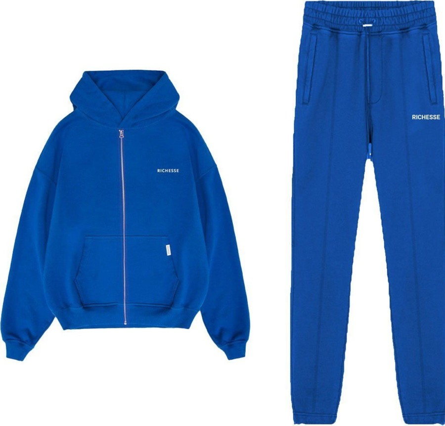 Heren Richesse | Richesse Zipper Hoodie Tracksuit Blauw Blauw