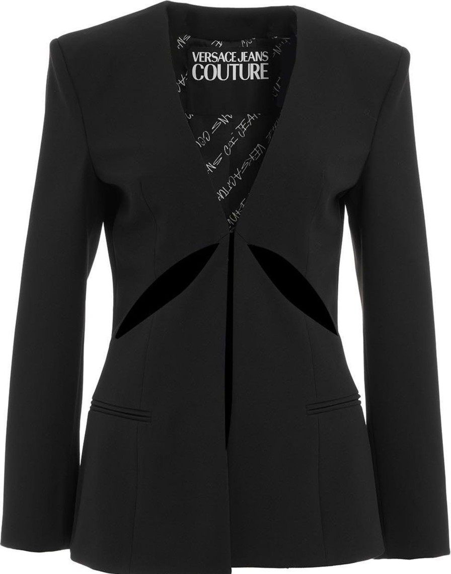 Dames Versace | Versace Blazer With Cut Outs Zwart