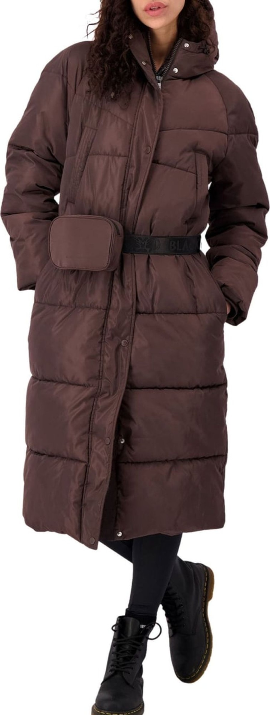 Dames Black Bananas | Black Bananas Belted Puffer Jas Wit