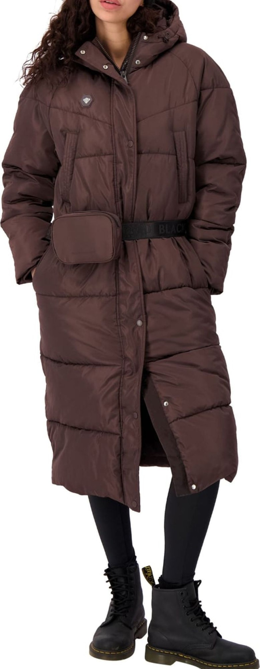 Dames Black Bananas | Black Bananas Belted Puffer Jas Wit