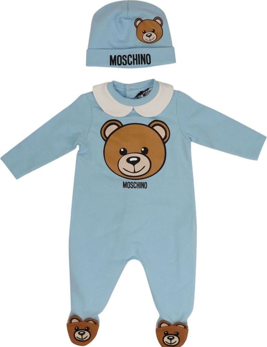 Kids Moschino Babypakjes | Moschino Moschino Baby Romper Suit +Capp Bear Newborn Roze