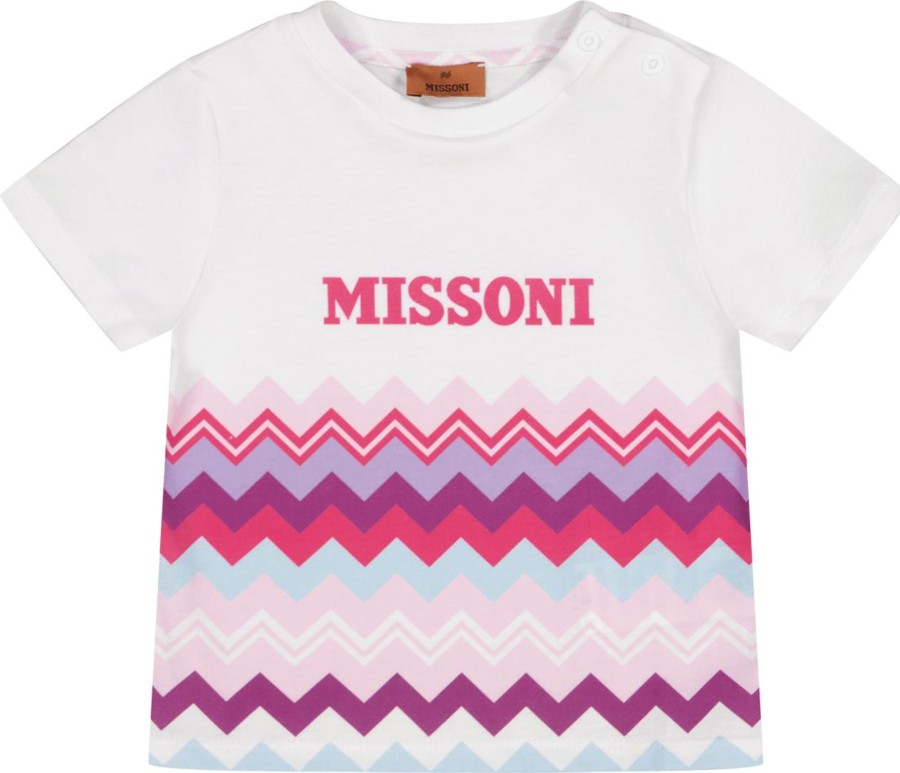 Kids Missoni Shirts | Missoni Missoni Baby Meisjes T-Shirt Wit Wit