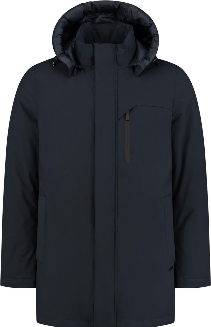 Heren Woolrich | Woolrich Mountain Stretch Down Parka Blauw