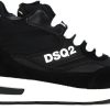 Kids Dsquared2 Sneakers | Dsquared2 Hi Top Dsq2 Runner Zwart Zwart