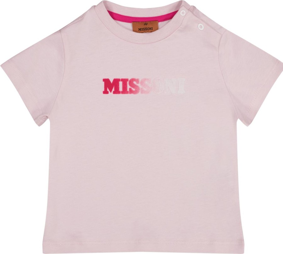 Kids Missoni Shirts | Missoni Missoni Baby Meisjes T-Shirt Licht Roze Roze