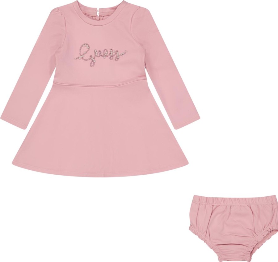 Kids Guess Jurken | Guess Guess Baby Meisjes Jurkje Licht Roze Roze