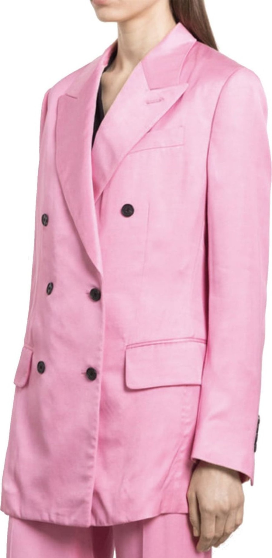 Dames Tom Ford | Tom Ford Tom Ford Double-Breasted Blazer Roze