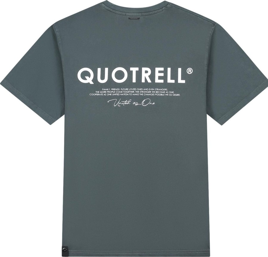 Heren Quotrell | Quotrell Jaipur T-Shirt | Anthracite/White Zwart