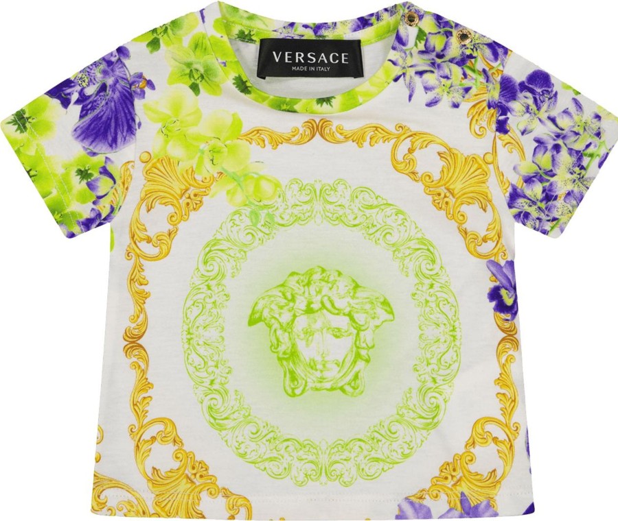 Kids Versace Shirts | Versace Versace Baby Meisjes T-Shirt Wit Wit