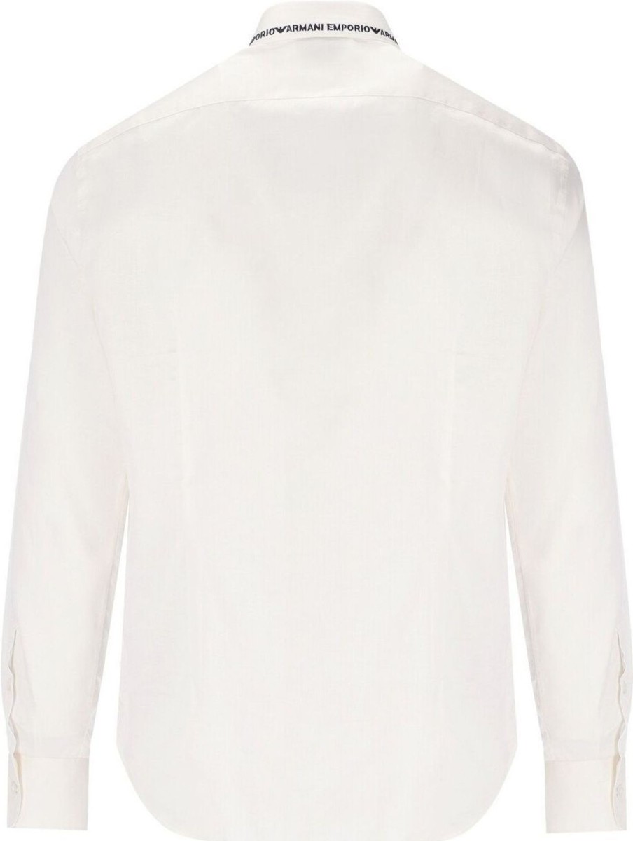 Heren Emporio Armani | Emporio Armani White Shirt With Logo White Wit